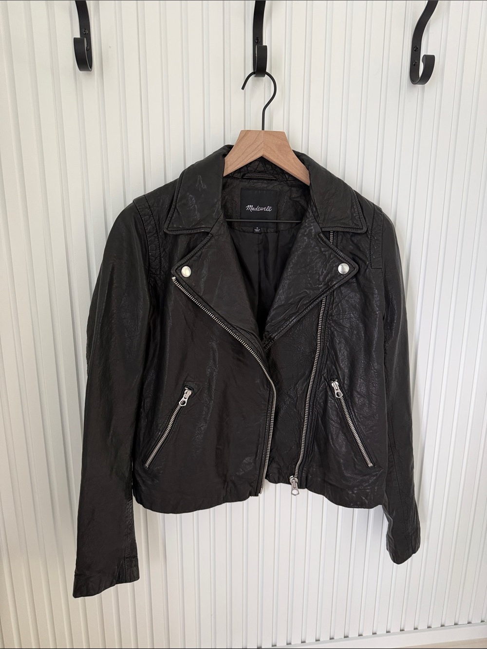 Madewell Black Vegan Leather Asymmetric Moto Jacket